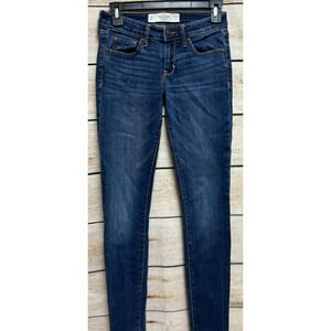 Abercrombie & Fitch Womens Skinny Jeans Size 2R 26 X 31 Dark Wash Casual